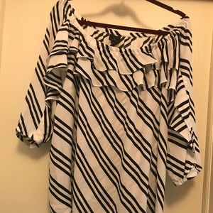 Striped off the shoulder top